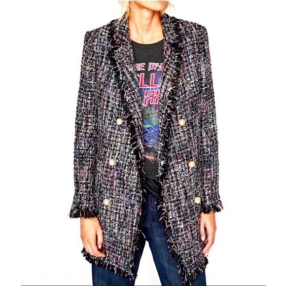 Zara Bloggers Favorite Fantasy Tweed and Pearl Jacket - XS - Picture 1 of 7